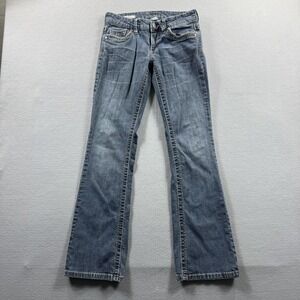 Decree Bootcut Jeans Juniors 7 Blue Med Wash‎ Stretch Studded Denim 28x30